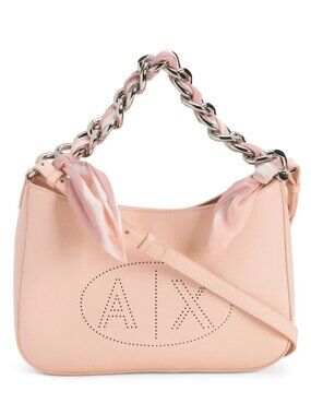 A/X Armani Exchange Blush Pink Leather Shoulder Bag with Chain Handle Brand new